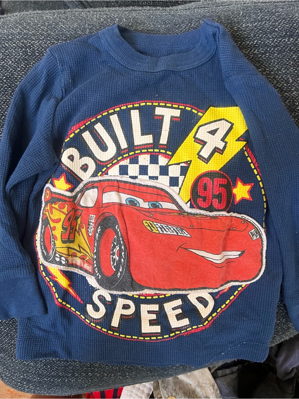 Disney Pixar Cars Lightning McQueen "Built 4 Speed" Graphic Tee - Navy
